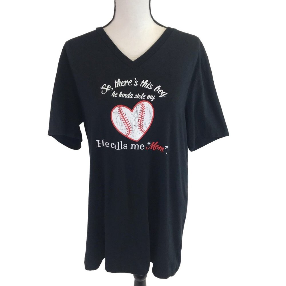 Canvas Womens Graphic Moms Mothers Short Sleeve Tee Shirt Size L